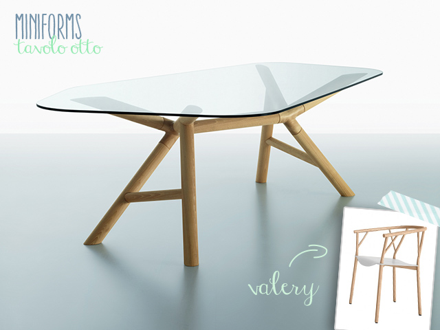 Miniforms tavolo Otto e sedia Valery legno immagine.