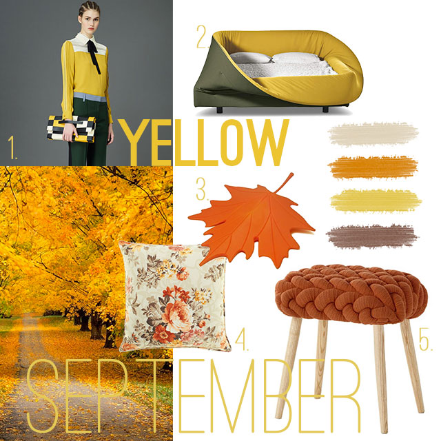 Ispirazione di Settembre: moodboard in giallo per arredare casa.