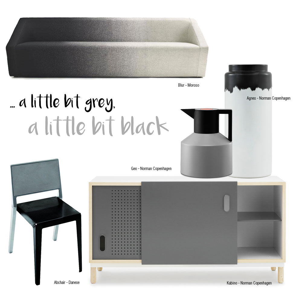Design bicolore grigio e nero
