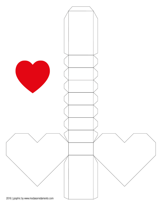 San Valentino tutorial di carta, cuore 3d.