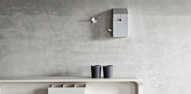 Orologio da parete design Cuckoo clock - bianco dettaglio.