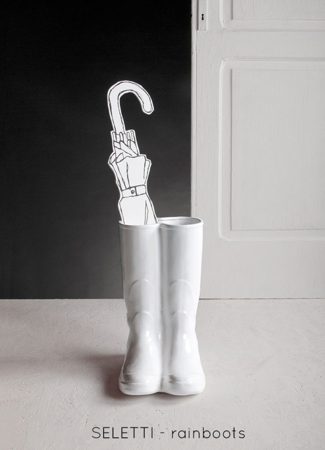 Portaombrelli di design - Seletti RainBoots bianco