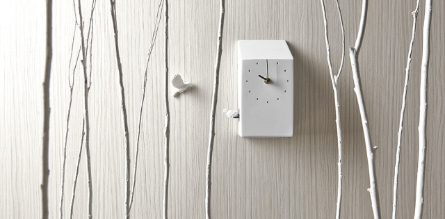 Orologio da parete design Cuckoo clock - bianco.