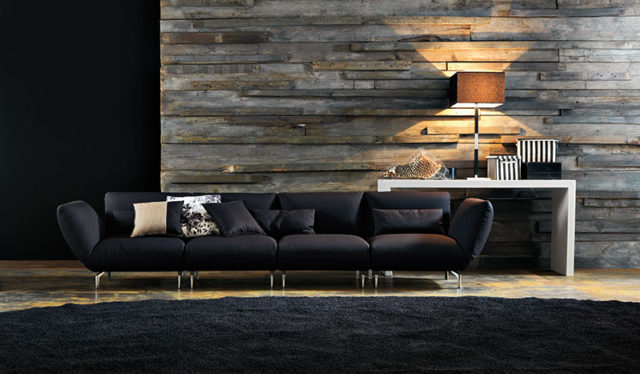 Neo dark tendenza arredo per il soggiorno - Doimo Salotti divani tessuto.